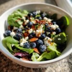 Air fryer Blueberry Goat Cheese Spring Mix