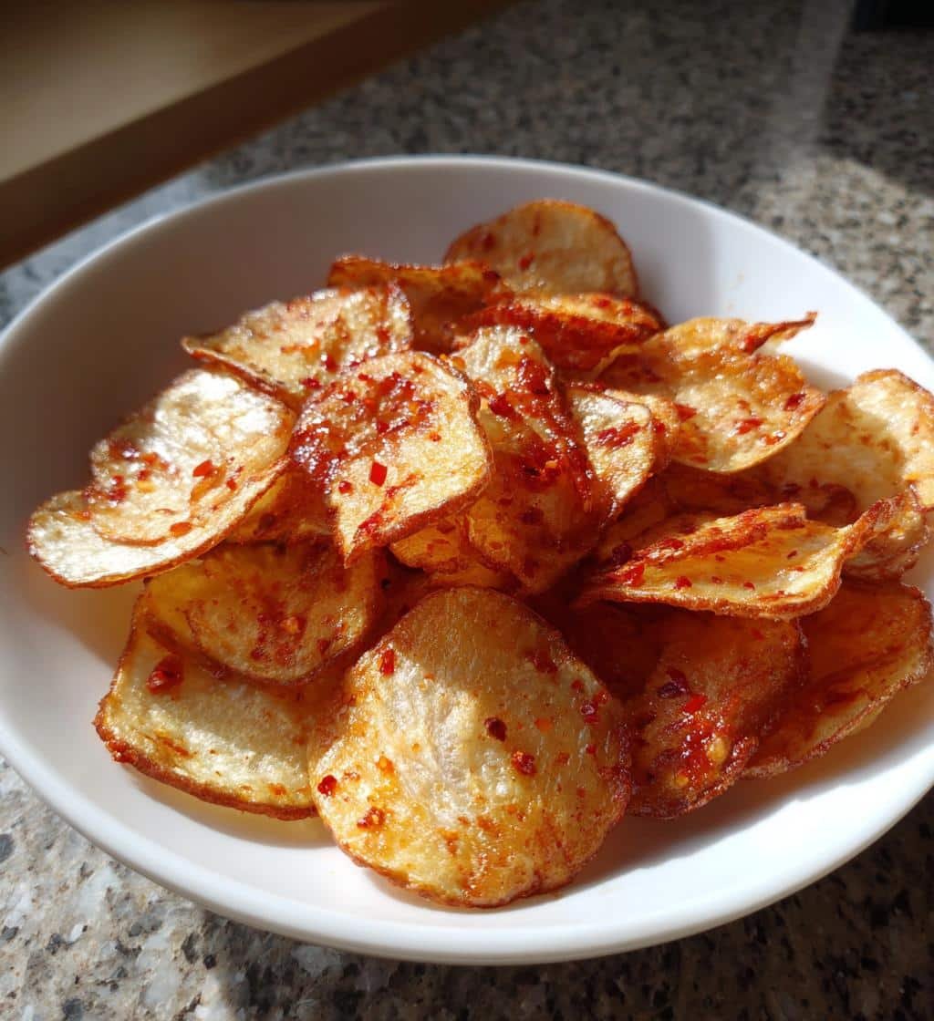 Air fryer Crispy Chili Crisp Potato Chips
