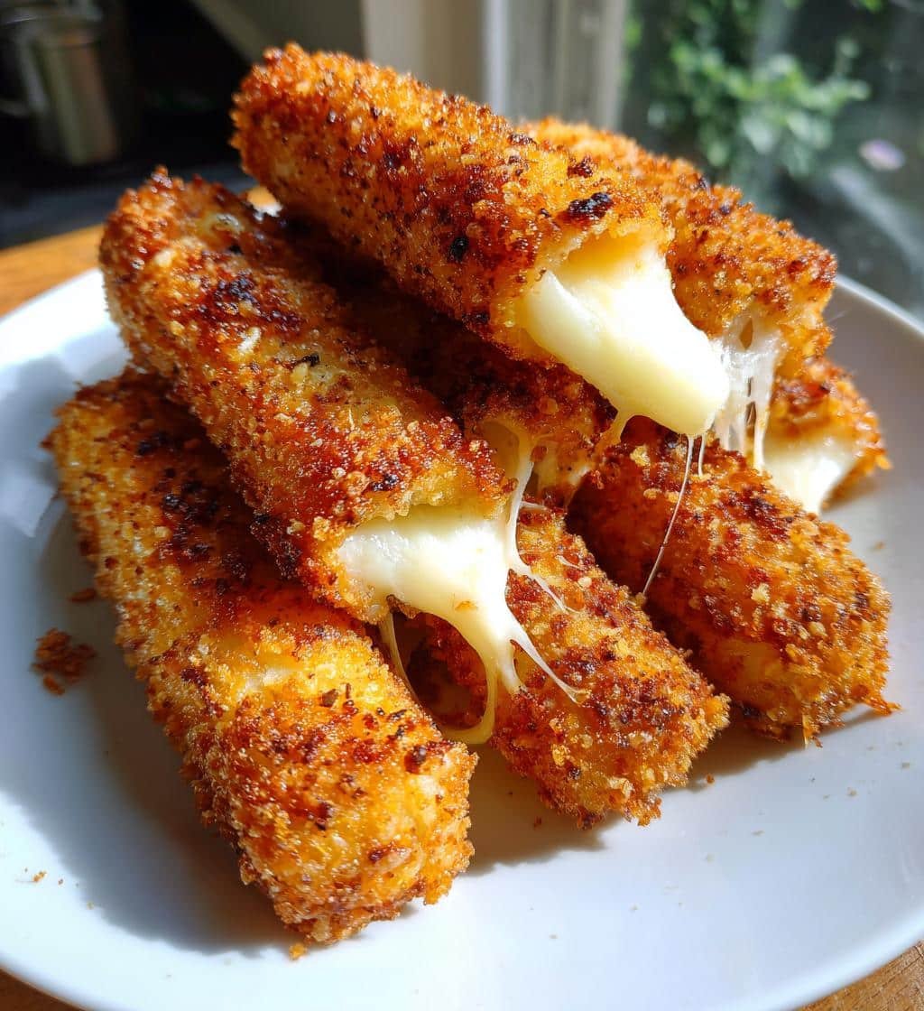 Air fryer Crispy Fried Mozzarella Sticks