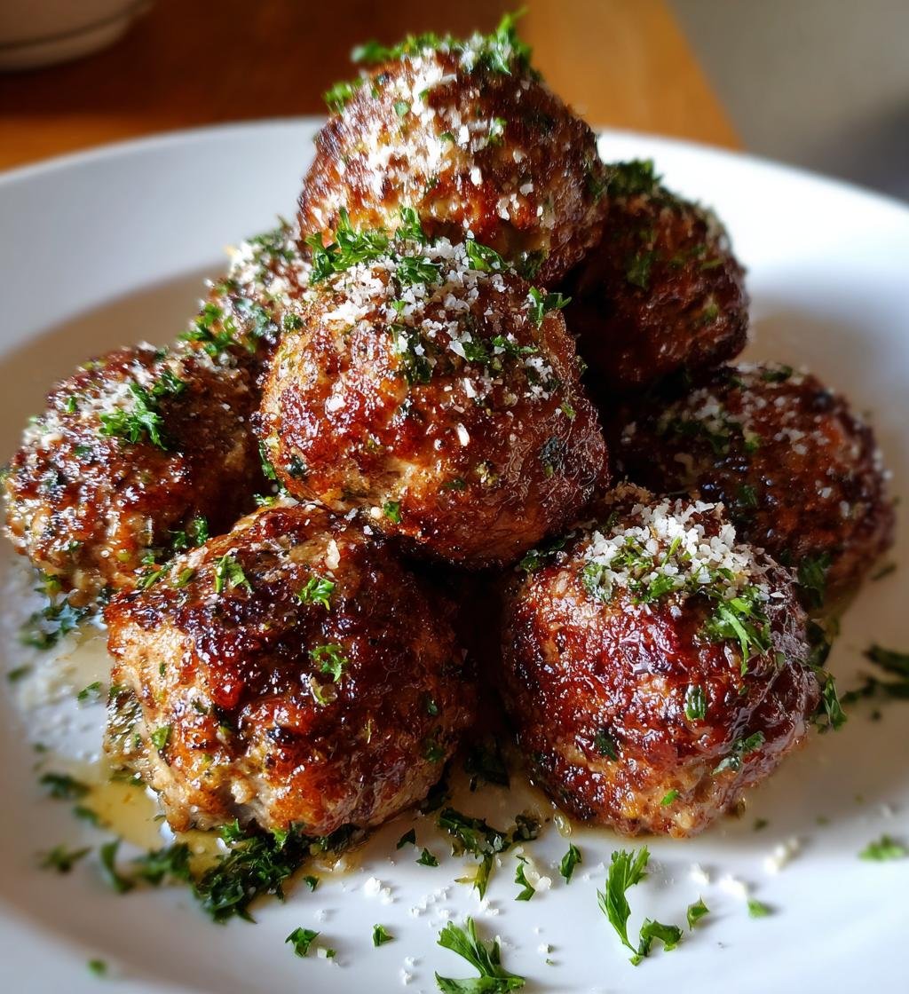 Air fryer Delicious Keto Garlic Butter Parmesan Meatballs - detail 1