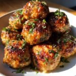 Air fryer Delicious Keto Garlic Butter Parmesan Meatballs
