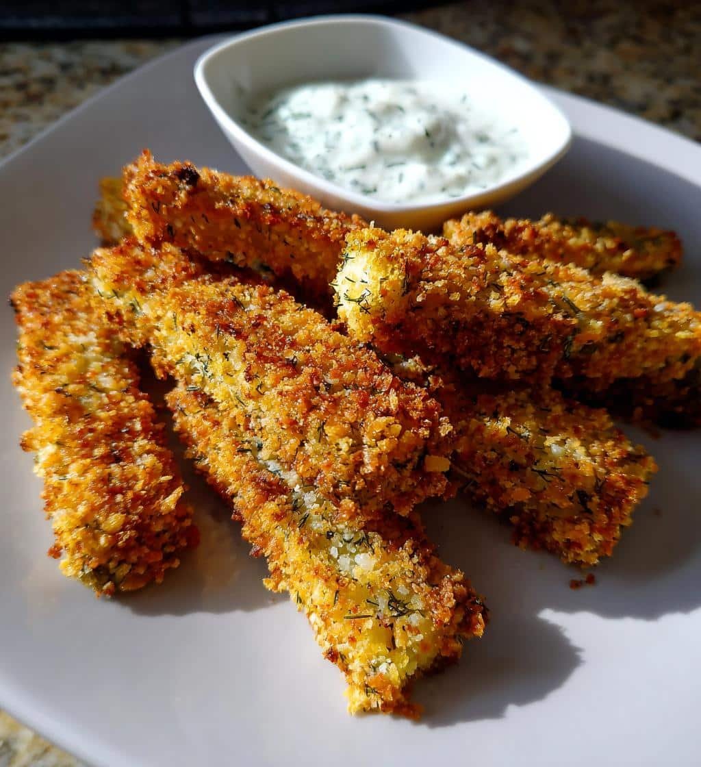 Air fryer Garlic Dill Pickle Sticks