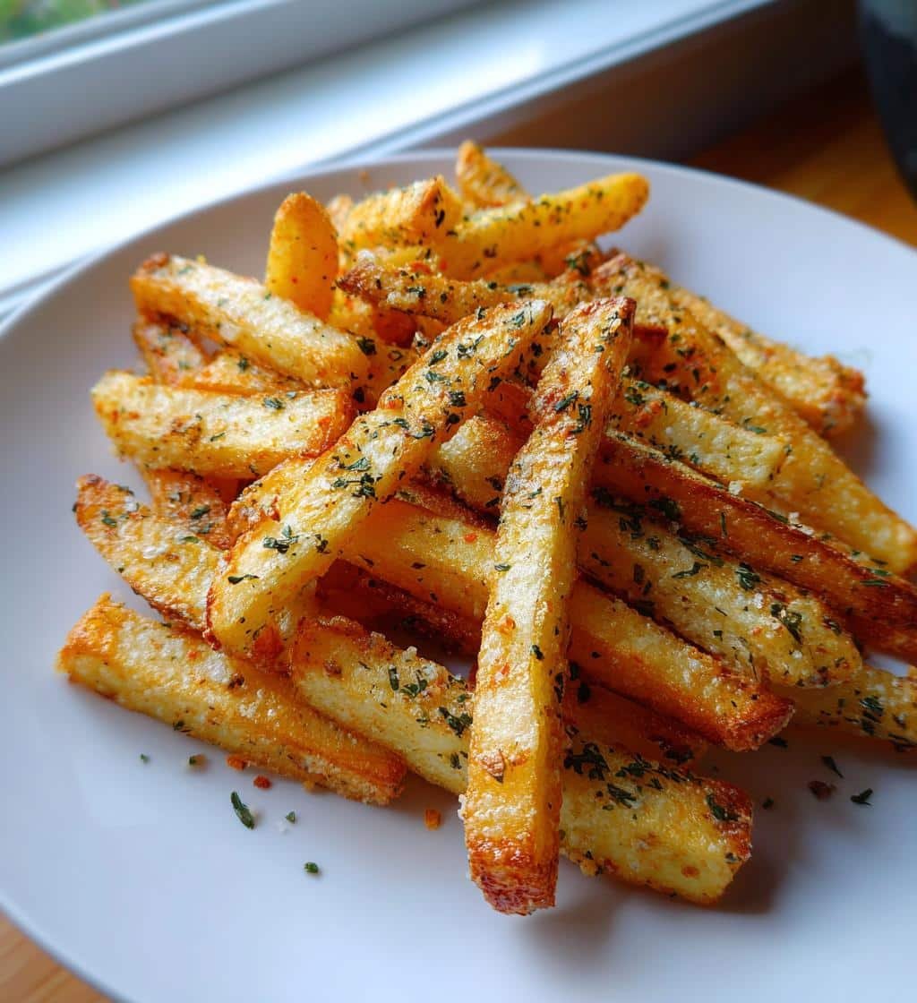 Air fryer Garlic Mustard Herb Fries