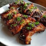 Air fryer Homemade Sticky Asian Pork Ribs