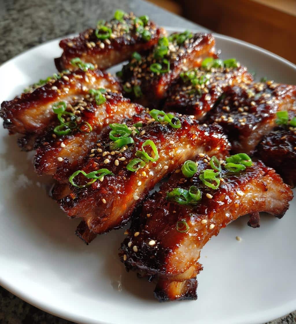 Air fryer Homemade Sticky Asian Pork Ribs