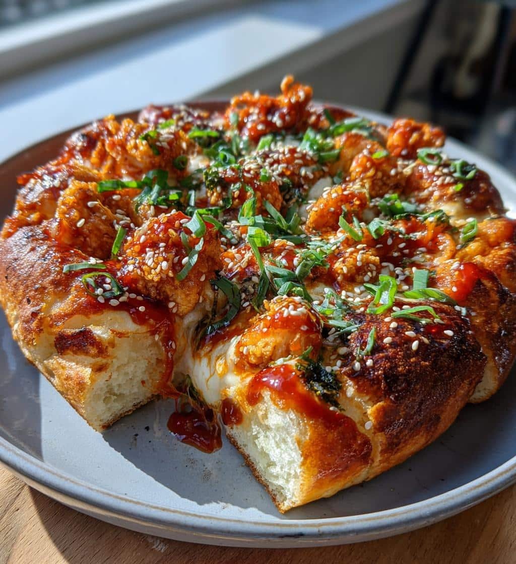 Air fryer Korean Fried Chicken Pizza - detail 1