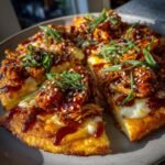 Air fryer Korean Fried Chicken Pizza