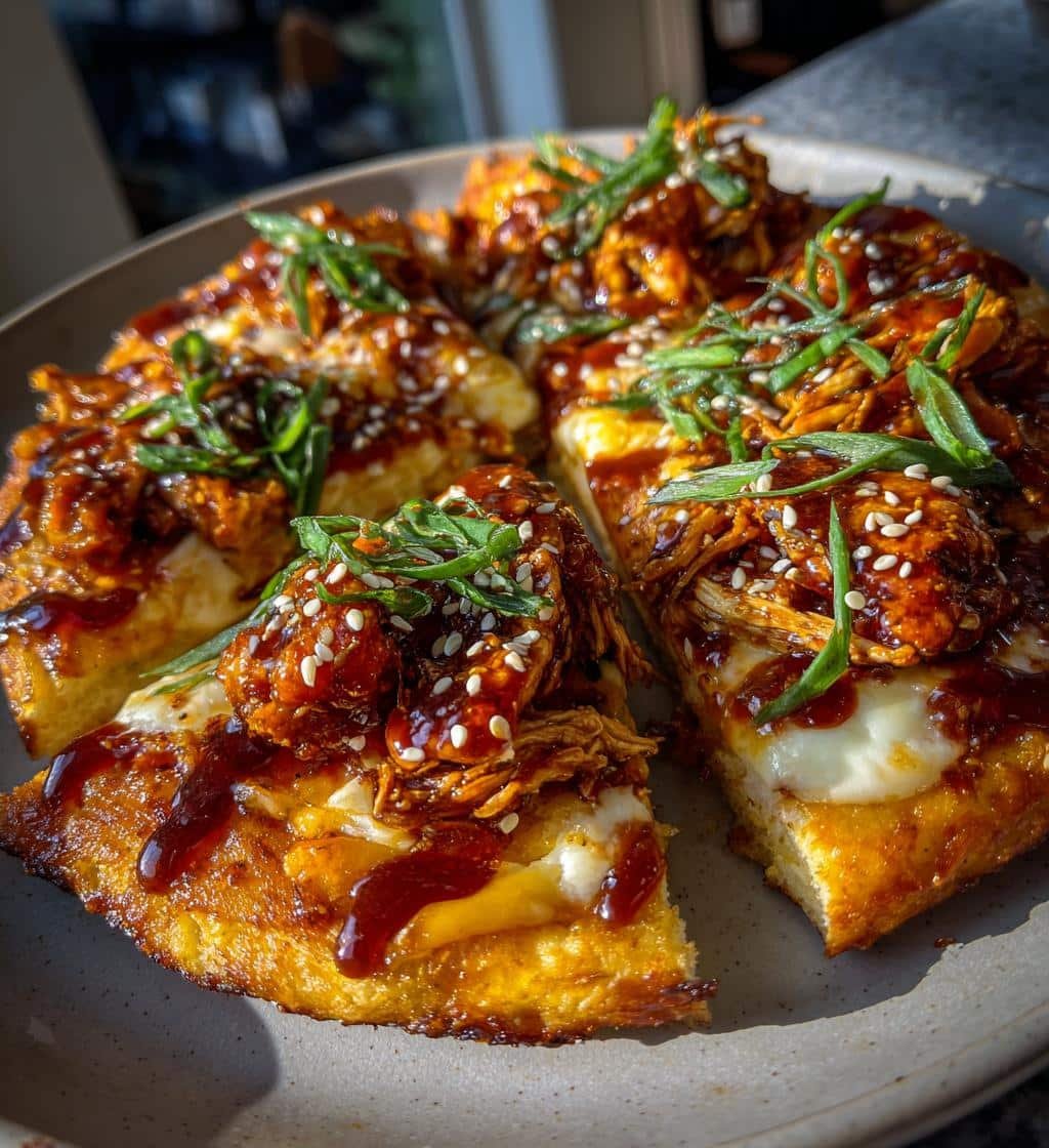 Air fryer Korean Fried Chicken Pizza