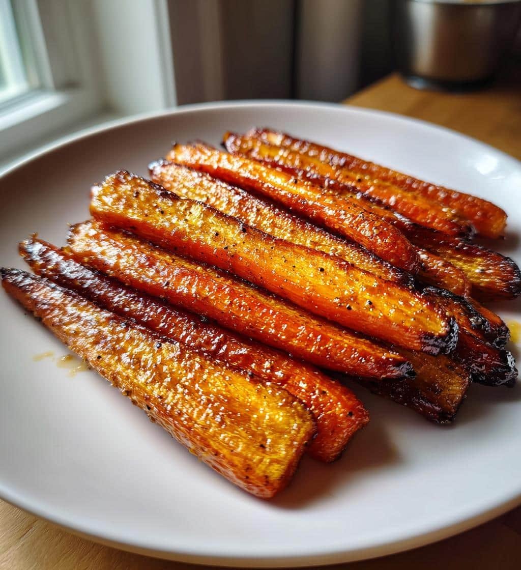 Air fryer Maple Dijon Carrot Wedges
