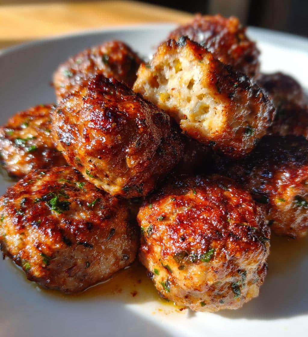 Air fryer Quick Garlic Parmesan Meatballs