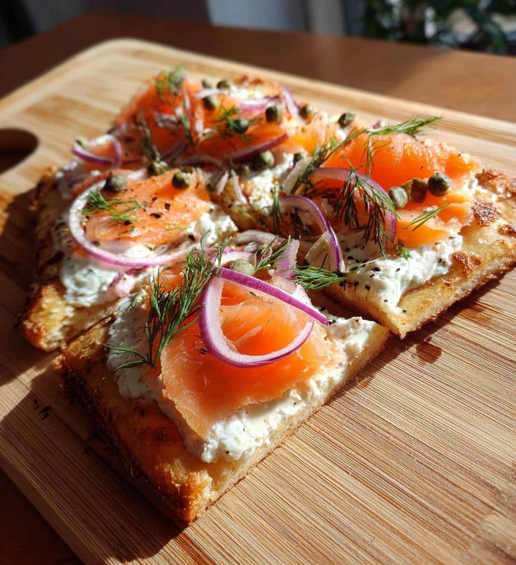 Air fryer Smoked Salmon & Dill Pizza