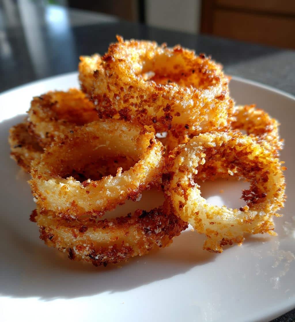 Crispy Parmesan Air Fryer Onion Rings in Just 20 Minutes 4 Deliciouis Air Fryer Onion Rings Parmesan - detail 1