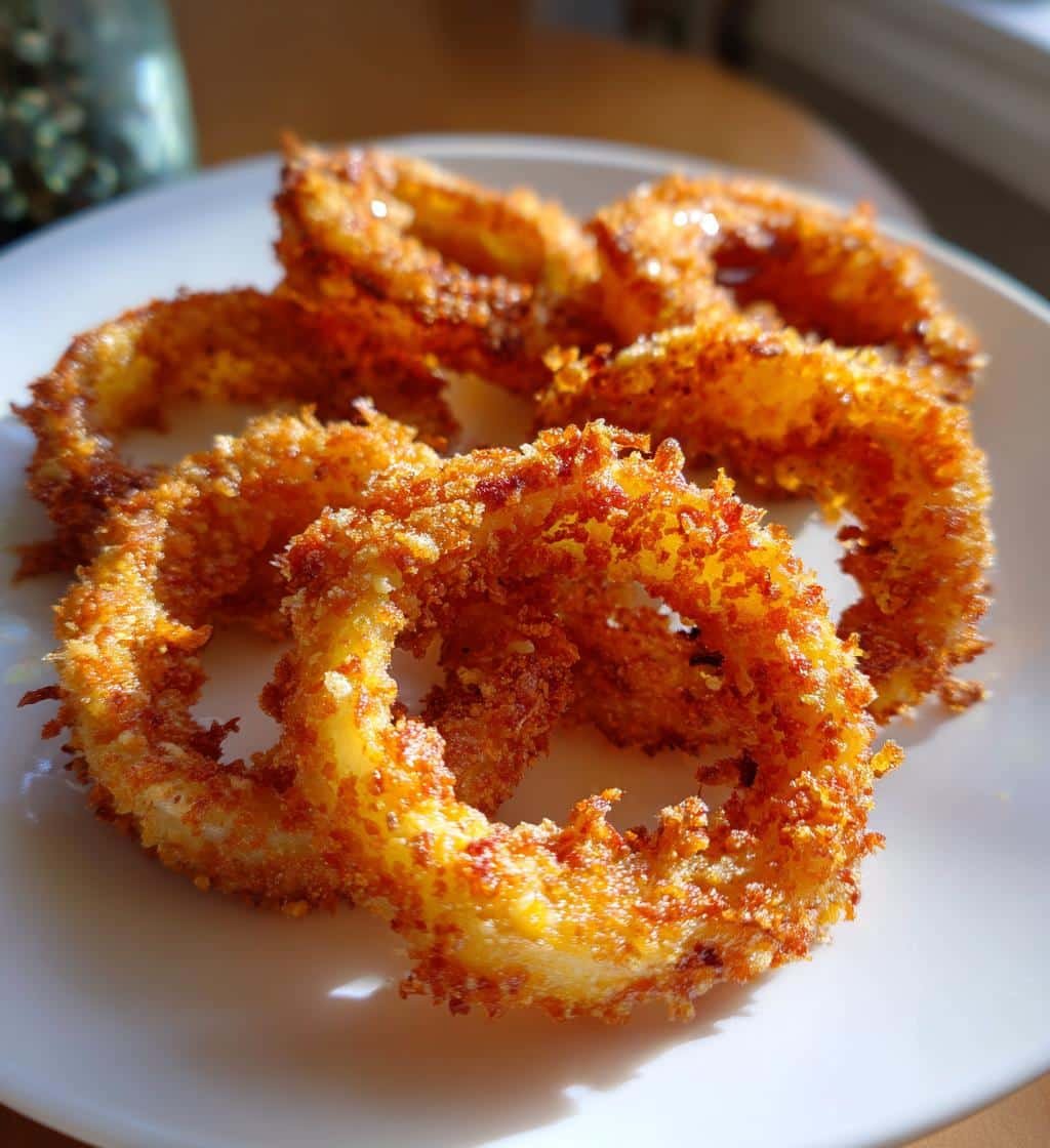Deliciouis Air Fryer Onion Rings Parmesan