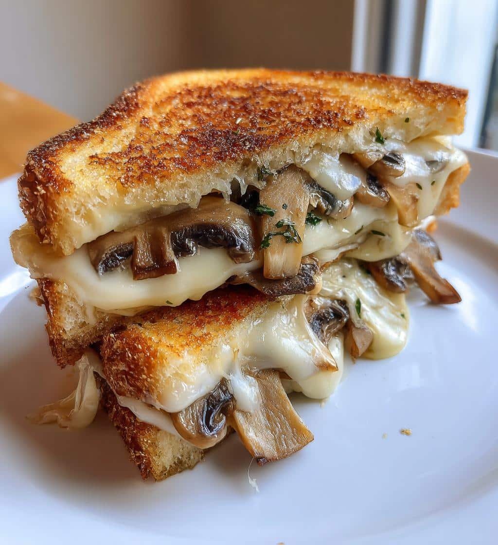 Delicious Air Fryer Mushroom & Swiss Air Fryer Grilled Cheese - detail 1