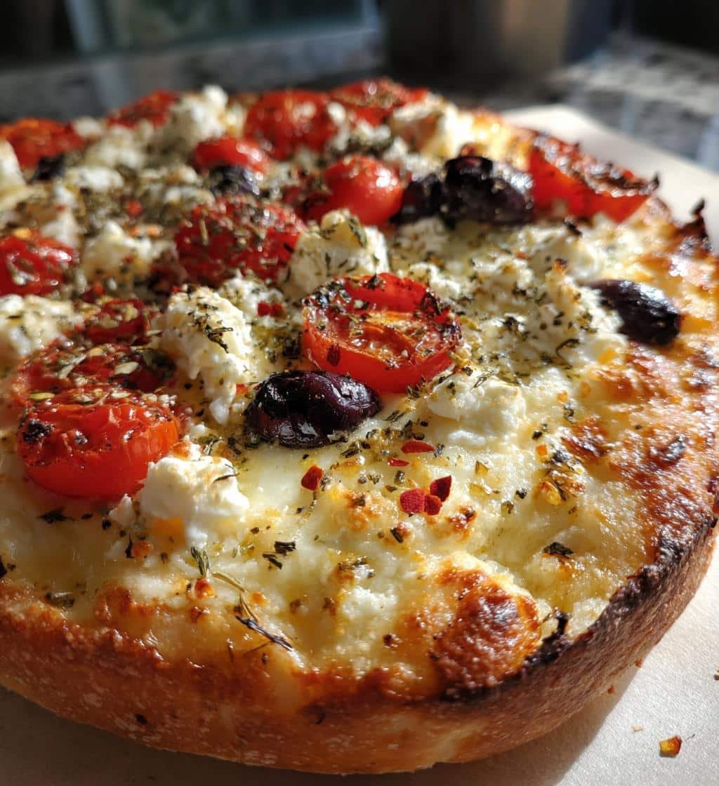 Easy Air Fryer Feta & Olives Greek Pizza - detail 1