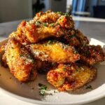 Garlic Parmesan Crispy Air Fryer Wings