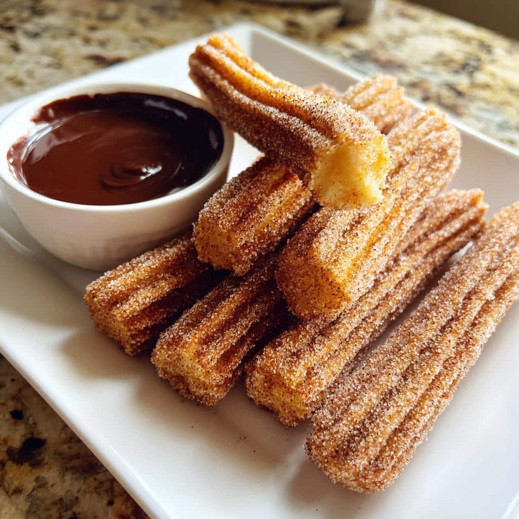 Homemade Air Fryer Churros (Crispy With Chocolate)