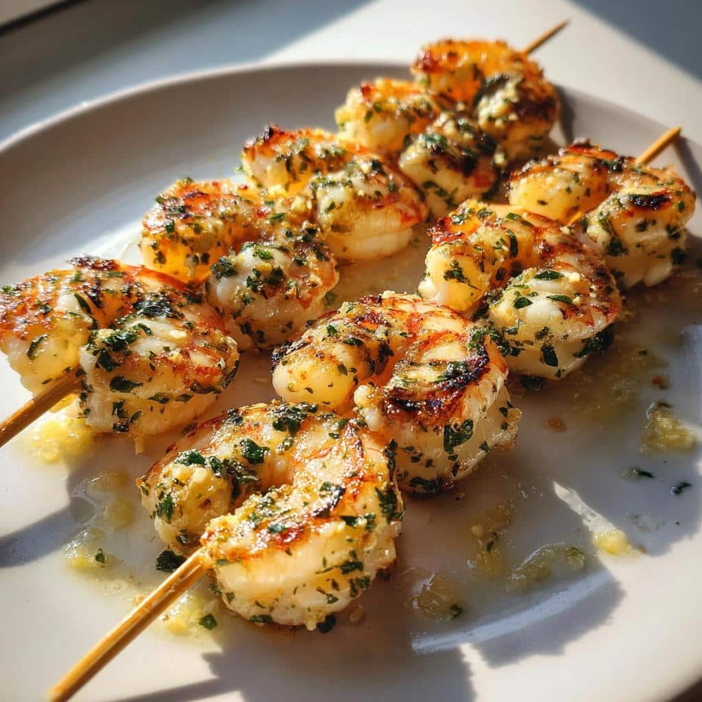 Lemon herb shrimp skewers (air fryer)