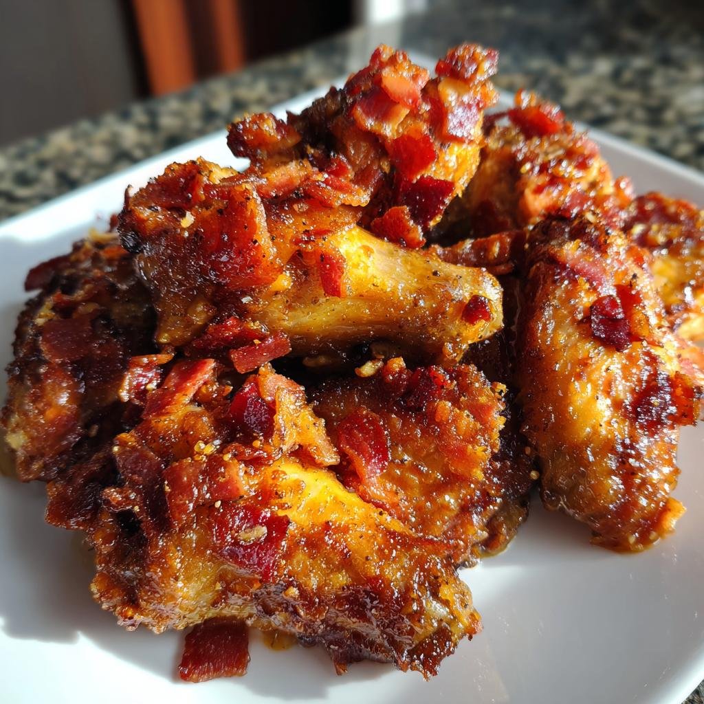Maple Bourbon Bacon Air Fryer Wings - detail 1