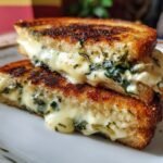 Spinach Artichoke Air Fryer Grilled Cheese