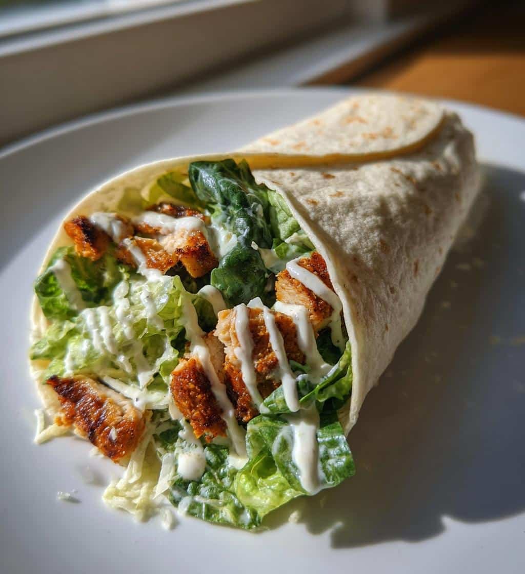 4-Minute Air Fryer Chicken Caesar Wraps