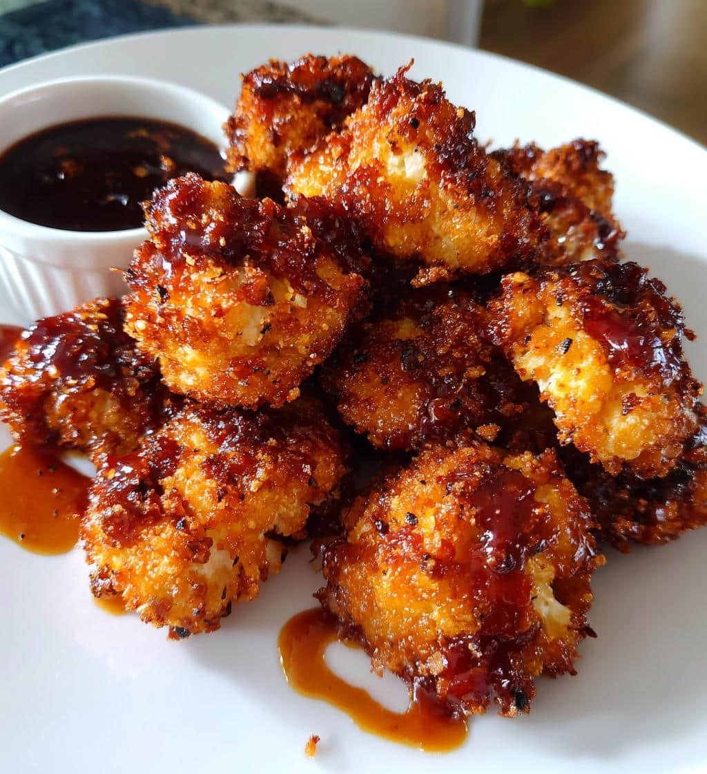 Air Fryer BBQ cauliflower wing bites