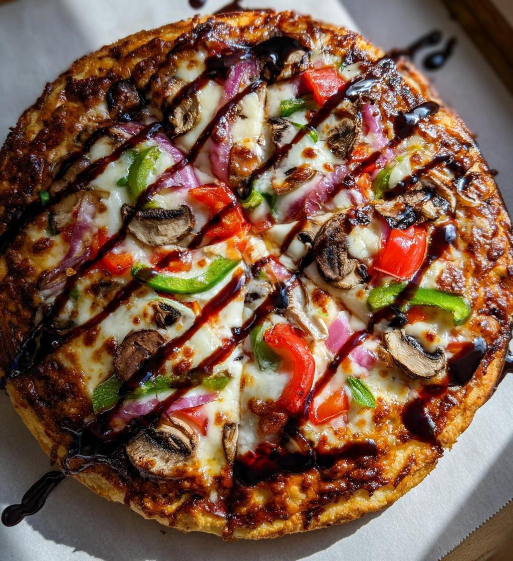 Air Fryer Balsamic Reduction Drizzle Gourmet Pizza