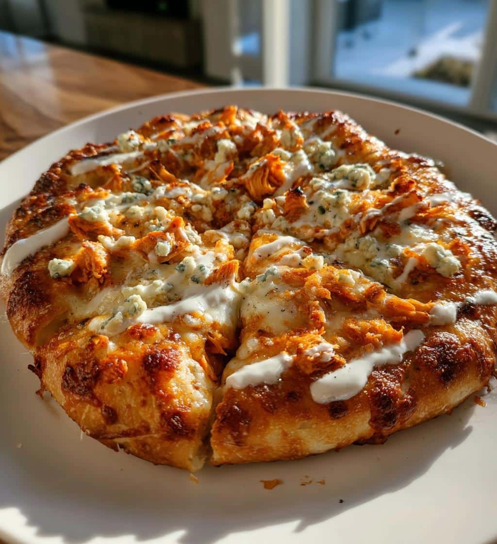Air Fryer Buffalo Chicken Pizza