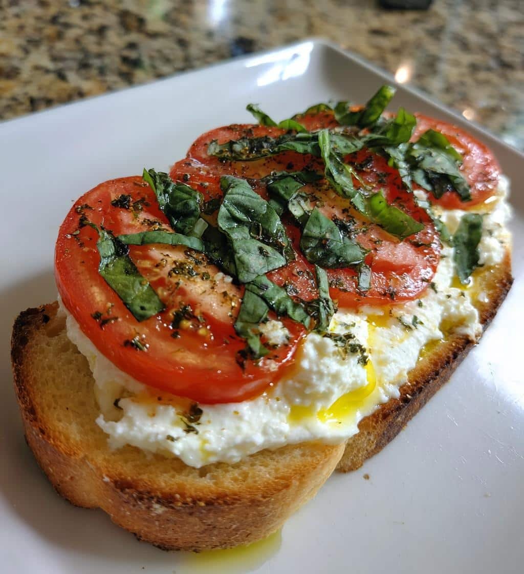 Air Fryer Caprese Cottage Cheese Toast