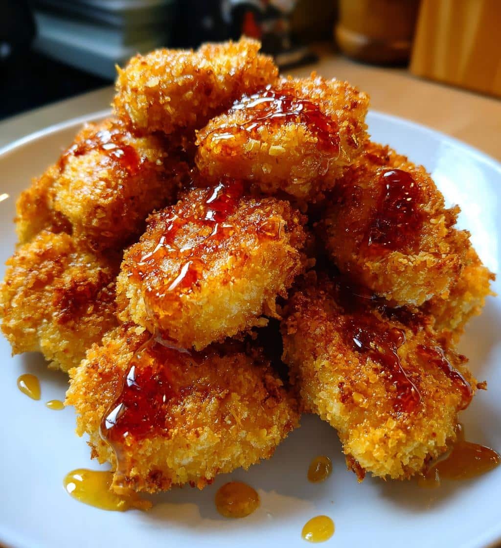 Air Fryer Chicken Nuggets with Hot Honey Drizzle