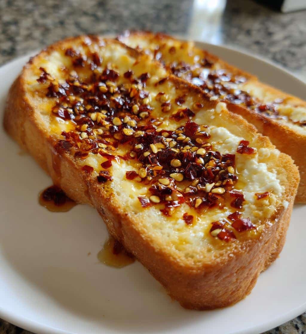 Air Fryer Chili Crisp Cottage Cheese Toast
