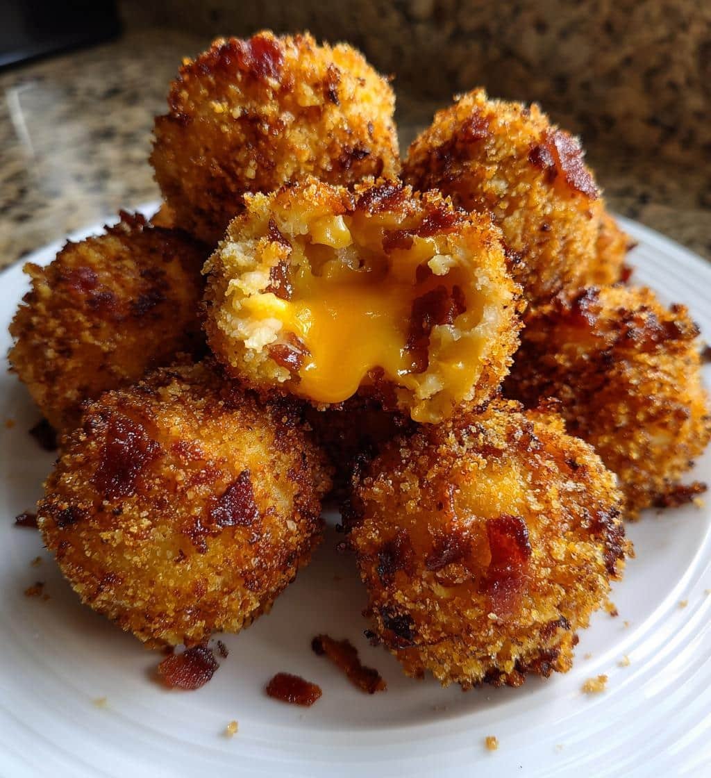 Air Fryer Crispy Bacon & Cheese Bites