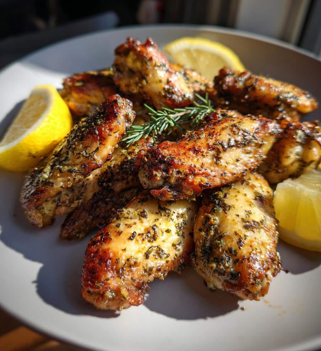 Air Fryer Crispy Lemon Herb Garlic Wings - detail 1