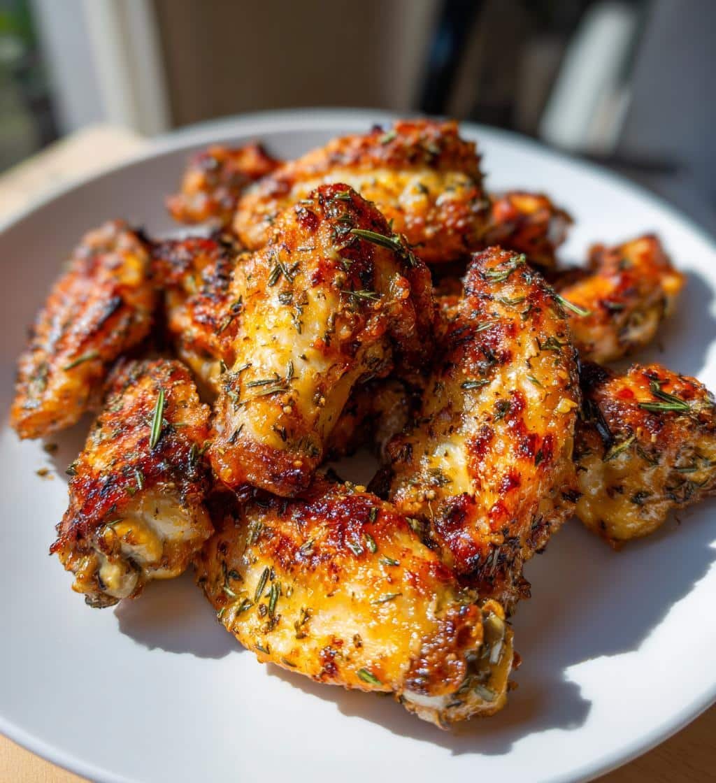 Air Fryer Crispy Lemon Herb Garlic Wings