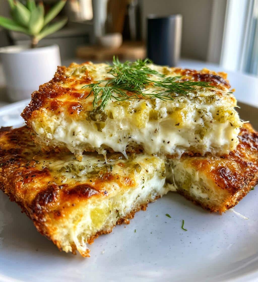 Air Fryer Dill Pickle Dip Pizza (Sour Cream Base)