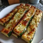 Air Fryer Easy Cheesy Garlic Zucchini Steaks