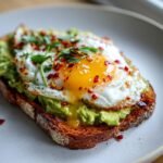 Air Fryer Easy Spicy Chili Butter Avocado Toast with Eggs