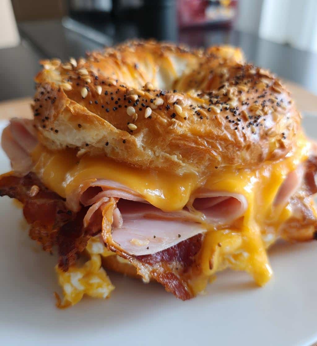 Air Fryer Everything Bagel Ham & Cheese Sliders