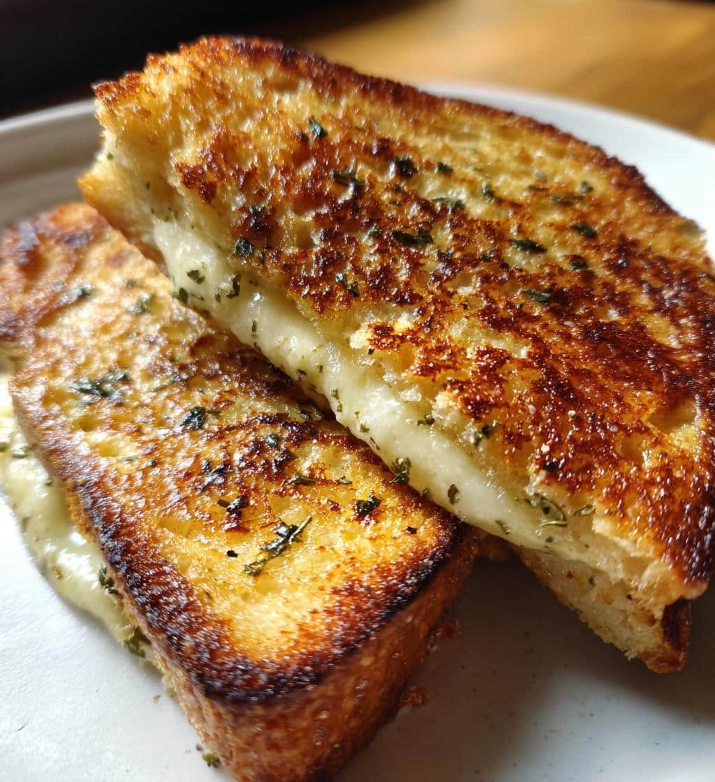 Air Fryer Garlic Butter Grilled Cheese