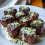Air Fryer Garlic Butter Steak Bites With Parmesan Cream Sauce