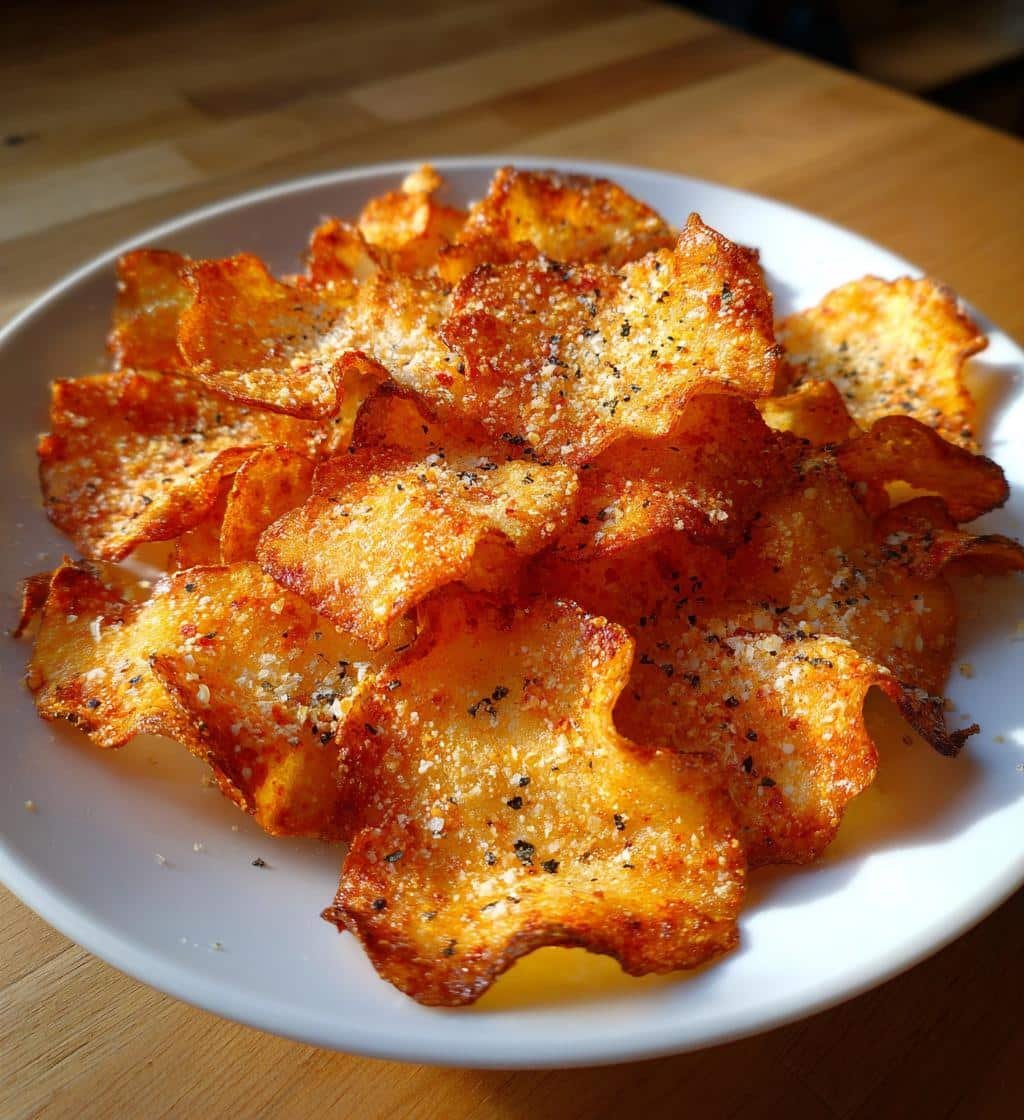 Air Fryer Garlic Parmesan Smoked Paprika Chips