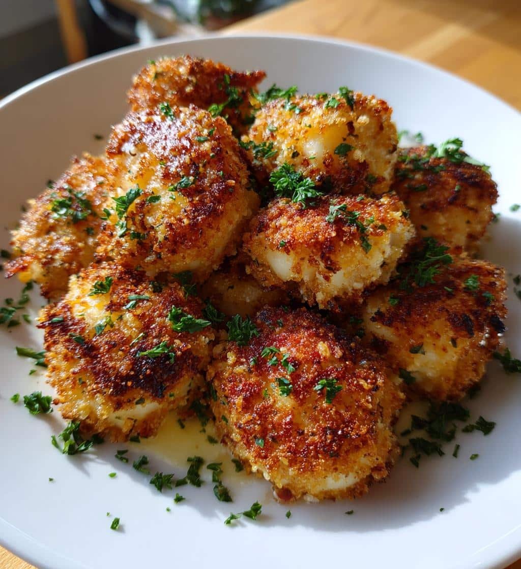 Air Fryer Garlic butter scallop bites