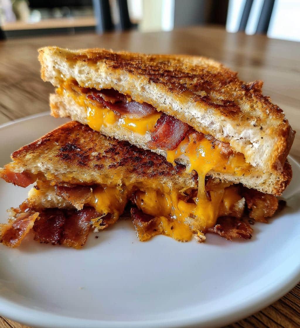 Air Fryer Grilled Cheese with Maple Bacon