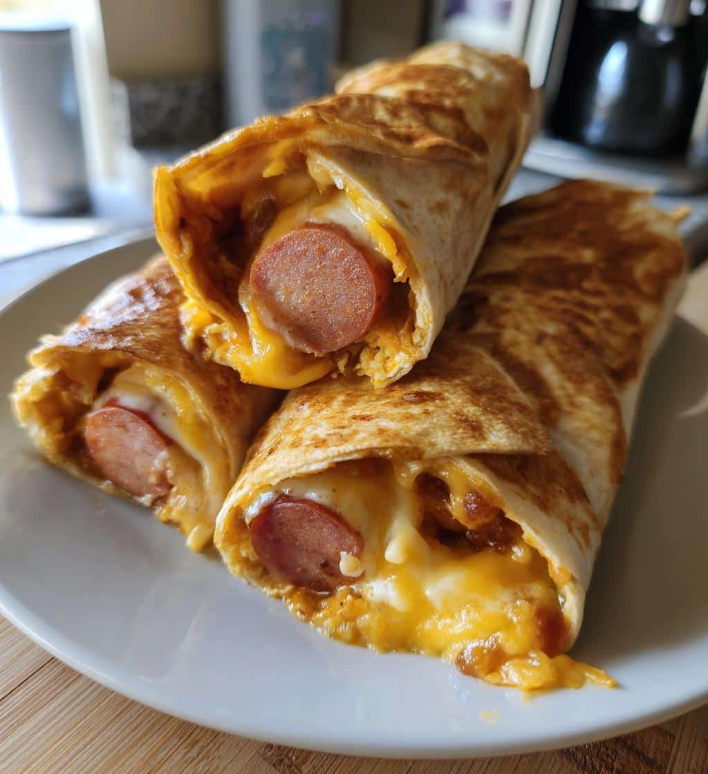 Air Fryer Homemade Chili Cheese Dog Wraps