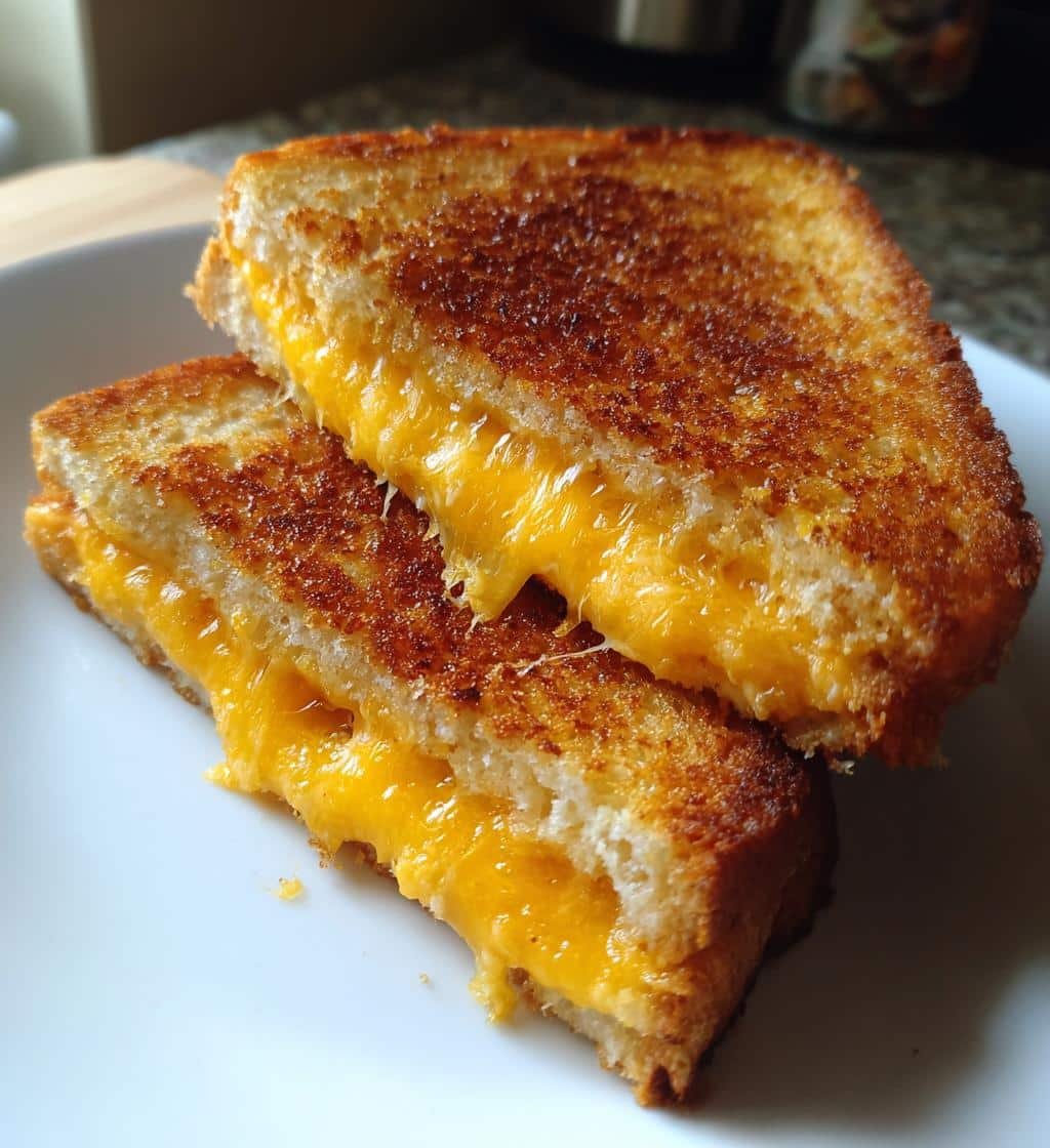 Air Fryer Homemade Double Cheese Grilled Cheese