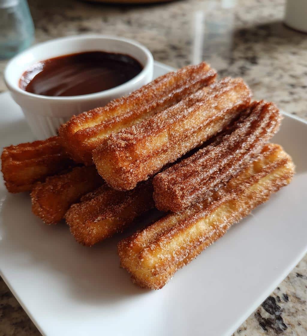 Air Fryer Homemade Hot Fudge Churros