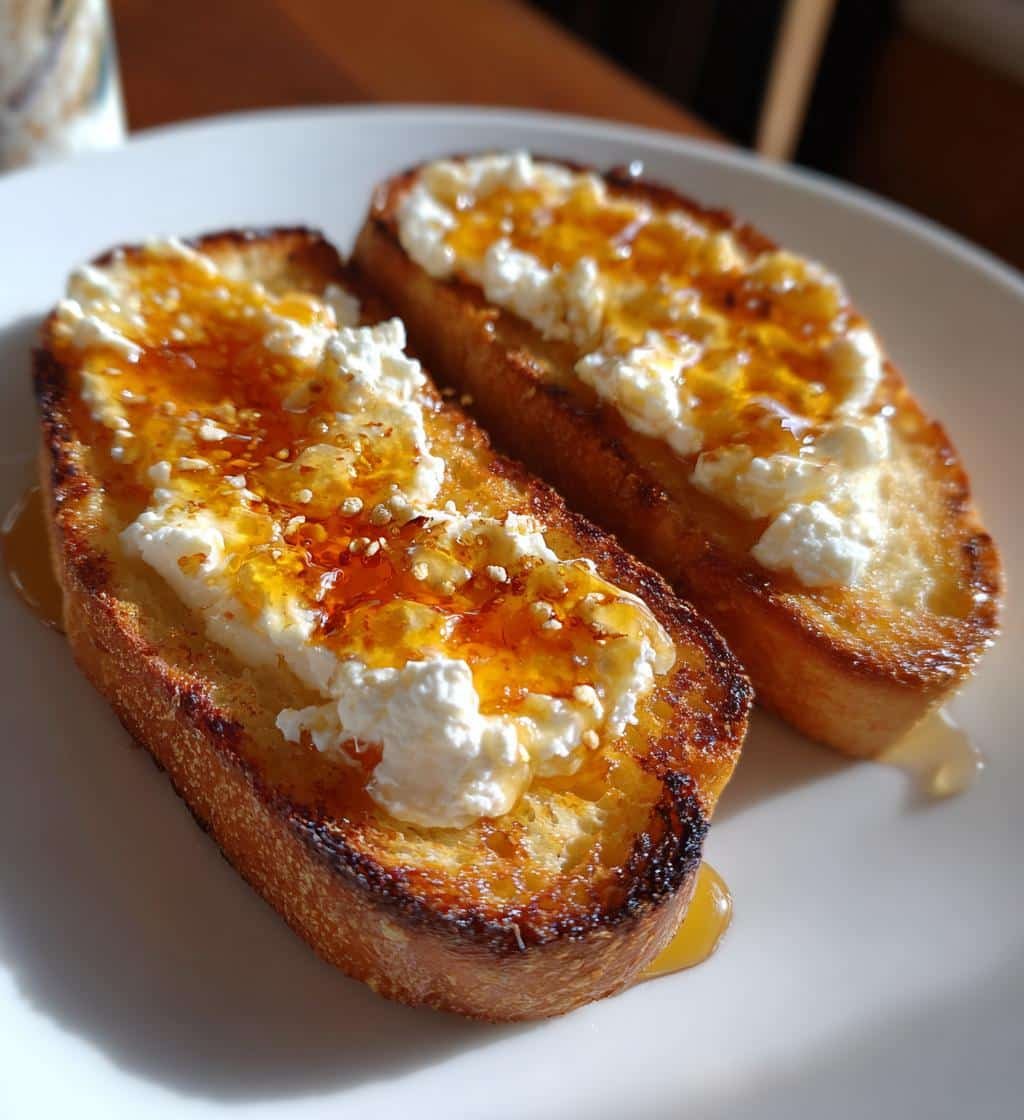 Air Fryer Hot Honey Cottage Cheese Toast - detail 1