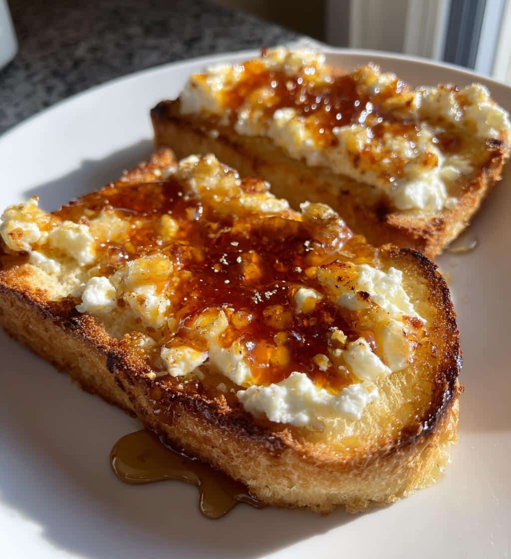 Air Fryer Hot Honey Cottage Cheese Toast