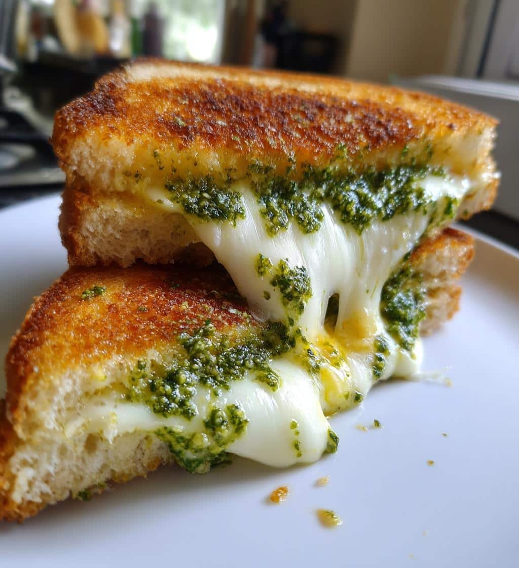 Air Fryer Irresistible Pesto Grilled Cheese Sandwich - detail 1
