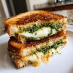 Air Fryer Irresistible Pesto Grilled Cheese Sandwich